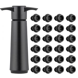 GAESHOW Pompe &agrave; Vide avec 24 Bouchon Bouteille Vin, Bouchon Vin Vide Air, Accessoire Vin R&eacute;utilisable, Pompe Vin pour Garder Vin Frais (A) (Fashion Ustory, neuf)