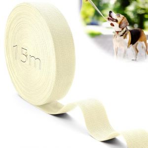 Mbsomnus 15M Sangle Couture Nylon Crème Sangles Coton 40 mm Ruban de Sac à Dos Polyester Sangle Sac Bandouliere au Mètre pour DIY Tissu Ceinture Sacs à Main pour Chiens Bagages Cadeau Voyage (CZDZ, neuf)