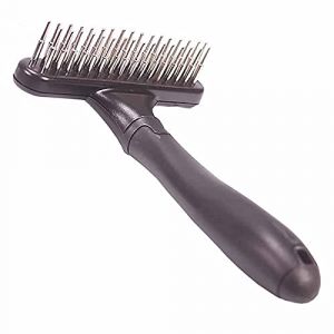 Secwell Brosse de toilettage pour Animaux de Compagnie Râteau pour Chien à Double rangée Râteau-déméloir pour Chien Massage pour Brosse à Cheveux Barre de démêlage avec Dents 33 (OHOUI, neuf)