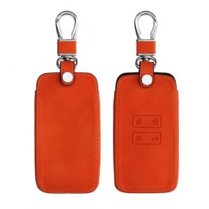 kwmobile Accessoire Clef de Voiture Compatible avec Renault Smart Key 4-Bouton (Keyless Go Uniquement) - Coque de Cl&eacute; de Voiture en Nubuck - Orange (SX-Commerce, neuf)