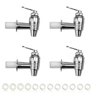 DEANKEJI Robinet Distributeur Boisson 4 Pièces, ABS Robinet Fontaine, Robinet Plastique avec Entretoises et Écrous, Ouverture Filetée 1,7 x 2,8 cm, Robinet à Jus, pour Café, Jus (DEANKEJI, neuf)