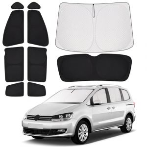 ZATOOTO Pare Soleil Voiture pour VW Sharan 2010-2020, Rideau Occultant Voiture pour Pare-brise, Fenêtres latérales et Lunette Arrière, Protege Soleil Isolation Thermique et Protection de la vie Privée (ZATOOTO-EU, neuf)