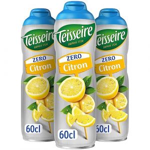 Teisseire Zéro Sucre, Sirop de Citron pour Boisson Rafraîchissante, Cocktails, Bidon 3x60cl (THE SIROP SHOP, neuf)