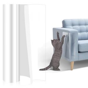 CIOXSOIO Protection Canap&eacute; Chat Anti Griffe, 30cm x 5m Anti Griffe Chat Canap&eacute;, Transparent Protege Canape Griffe， Adhesif Autocollant Anti Chien pour Meubles Porte Mur Canap&eacute; (DACORNE INDUSTRIE, neuf)