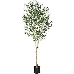 CROSOFMI Olivier Artificiel 180cm en Pot Fausse Plante Verte D&eacute;coration pour Int&eacute;rieur Ext&eacute;rieur Maison Chambre Salon Balcon Cour Jardin (FIODOR S.R.L., neuf)