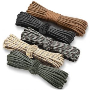 HOVIBU Paracorde 4mm x 10 m, 7 Brins, 5pcs Corde Nylon, Paracord pour Survie, Extérieur, Bricolage, Balançoire d'arbre, Escalade (50m) (DOBRICA BREDA SHOP S.R.L., neuf)