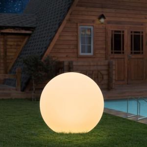 MALUX Lampe boule LED, lampes de jardin sphériques avec 16 couleurs réglables et 4 modes, rechargeables IP67 Lampe boule flottante pour piscine, extérieur, pelouse, jardin, patio, intérieur(25CM) (schöne Welt, neuf)