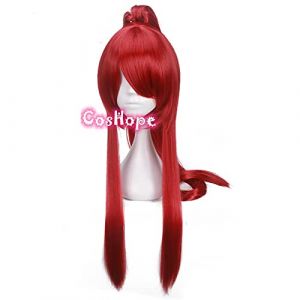 Erza Scarlet Cosplay Perruque Fairy Tail Cosplay Femme Longue Rouge Perruque Cosplay Anime Cosplay Perruques synthétiques résistantes à la chaleur (弘玟商贸店, neuf)