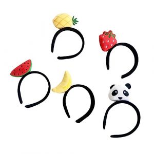 WATIIFUFU 5 Pièces Coiffe De Fruits Bandeau Déguisement Chapeaux De Fruits Bandeaux En Épingle à Cheveux Glacière Palmier Gonflable Bijoux De Cheveux Pour Filles Bandes De Cheveux Mignons (Heaezi, neuf)