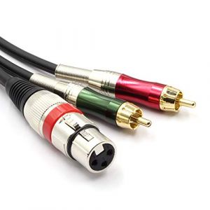 SiYear C&acirc;ble adaptateur r&eacute;partiteur Y XLR femelle vers 2 prises phono RCA femelle 3 broches vers fiche double RCA m&acirc;le (4,5 m) (charhoo, neuf)