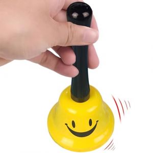 MINGZE Cloche &agrave; Main en M&eacute;tal, Couleurs Al&eacute;atoires Multiples Classique Clochette De Table Sonnette pour &Eacute;v&eacute;nements De Mariage Restaurant d'accueil comptoir D'h&ocirc;tel, D&eacute;coration, Ligne Alimentaire (MINGZE, neuf)