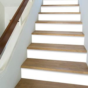 funlife 13Pcs style scandinave Stickers adhésifs escalier, autocollant de contremarche d'escalier Bricolage pour décoration, 18x100cm blanc pur (Funlife Home Decoration, neuf)