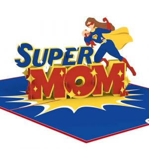 papercrush® Carte pop-up « Super Mom » - Carte d'anniversaire 3D amusante pour la meilleure maman du monde - Carte de vœux de naissance pour maman, félicitations pour bébé - Carte spéciale pour la (papercrush, neuf)