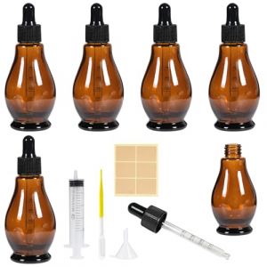 Nadisean 6 Pièces Flacon Pipette 50ml, Flacon Compte Gouttes Avec Pipettes, Compte Gouttes Pipette, Flacon Compte Gouttes Pipette Pour Huile Essentielle,AromathéRapie,Laboratoire,Flasches en Verre (Shengen, neuf)