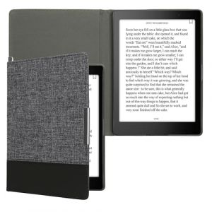 kwmobile Étui liseuse Compatible avec Kobo Aura One - Housse avec Rabat magnétique en Tissu Canevas pour liseuse (SX-Commerce, neuf)