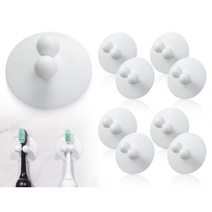 AOYEGIC Lot de 8 Porte-brosses à Dents,Porte-Brosse à Dents étanche,Ventouse,Porte-Brosse à Dents électrique,Porte-Rasoir,Crochet pour Brosse à Dents,Support de Prise, sans Perforation(Blanc) (Ouyuanqi shop, neuf)