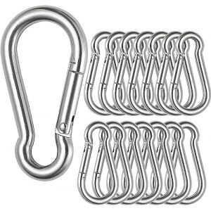 SENENQU 12PCS - M4 Mousqueton en Acier Inoxydable 304 - Petit Mousqueton INOX 40mm de Fixation Capacit&eacute; de Charge de 100 kg, Crochet Mousquetons Hamc Balancoire - 40mm x &phi; 4mm (SENENQU, neuf)