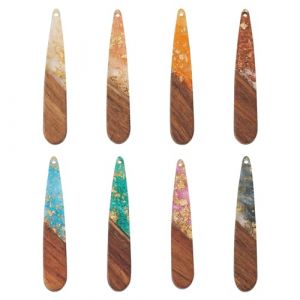 PandaHall Pendentifs g&eacute;om&eacute;triques vintage en r&eacute;sine pour la fabrication de bijoux, Bois R&eacute;sine, r&eacute;sine. (Yilisi Jewelry, neuf)