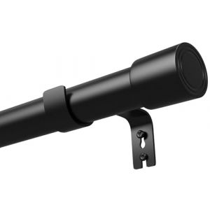 Venwemong Tringle rideau tringle &agrave; rideaux barre de rideau noir &oslash;25mm t&eacute;lescopique 1 pi&egrave;ce fixation renforc&eacute;e avec embouts plats pour porte-fen&ecirc;tre, Noir, 84-220 cm (LIEUR, neuf)
