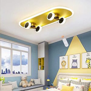 Plafonnier pour Enfants LED Plafonnier De Planche &Agrave; roulettes Lampe De Chambre Cr&eacute;ative Dimmable Acrylique Gar&ccedil;on Fille B&eacute;b&eacute; Chambre d'enfants Lampe Plafond Salon Salle &Agrave; Manger Suspension 60cm (Lfoute, neuf)