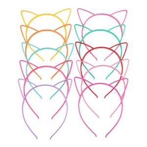 Oreilles de Chat Bandeau,Serre-T&ecirc;te Oreilles de Chat Fille 10 Couleurs Serre-T&ecirc;tes en Plastique avec Oreilles de Chat Pour Enfants Femmes D&eacute;corations De F&ecirc;te La Vie Quotidienne Cosplay (Miss-shop, neuf)