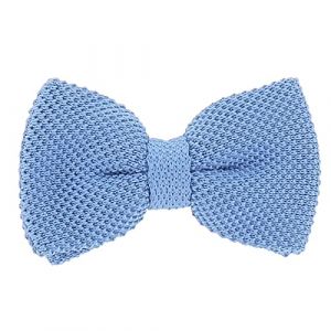 cravateSlim Noeud Papillon Tricot Bleu ciel - Noeud Papillon Homme en Maille 11cm x 6cm - Prénoué, Tour de cou Réglable, Fermeture par crochet métal - Thème Soirée, Mariage Boheme Chic (cravateSlim FR, neuf)