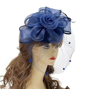 HIOPOIUYT Chapeau bibi style années 20 pour fête, mariage, femme - Chapeau à fleurs vintage - Style années 20 (awdaiew, neuf)