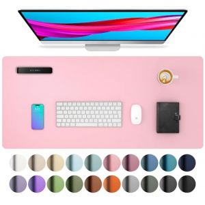 Aothia Sous-main bureau, tapis de bureau cuir PU, Grand tapis de souris, imperméable et antidérapante, housse de protection pour le bureau et la maison(60x35cm Rose fée) (Aothia FR, neuf)