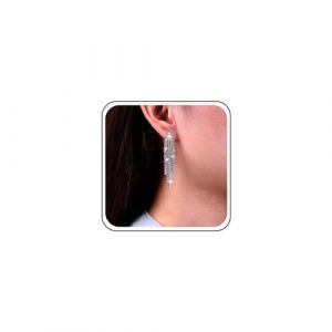 Inateannal Strass Lustre Gland Boucles D'oreilles Chaîne En Cristal Boucles D'oreilles Argent Longue Chaîne De Tennis Boucles D'oreilles Shine Chandelier Boucles D'oreilles De Mariée Bijoux pour (Inateannal, neuf)