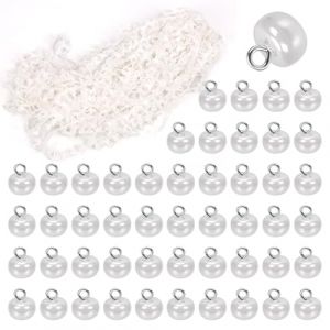 Swpeet Garniture tressée de 18,1 m avec boucle élastique à boutons et 50 boutons en perles blanches, bande élastique à boucle à boutons, cordon élastique avec boutonnière pour travaux manuels (swpeet, neuf)