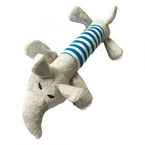 WERTSWF Jouet en Peluche pour Chien, Animal Rayé Mignon avec 4 Pattes, Jouet à Mâcher pour Chien Grinçant, Conception Sonore Résistante aux Morsures, Apparence Mignonne, Jouet en Peluche,(Éléphant) (loeqwin, neuf)