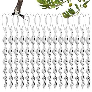 Pack de 16 Épouvantail à Oiseaux Réfléchissant en Spirale, Girouette Effaroucheur Balcon et Jardin, Épouvantail Hautement Efficace, Effaroucheur Corbeaux & Merles, Protège Maison (TianYang, neuf)