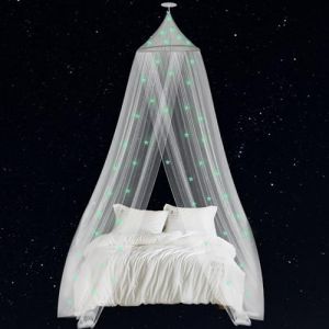 Aomantic Sarl Moustiquaire de Lit, Ciel de Lit pour bébé, Moustiquaire Filet Baldaquin, Auvent de Lit Lumineuse, Moustiquaire avec Étoiles, Ciel de Lit avec Étoiles pour Enfant Aux Moustiques D'été (Aomantic Sarl, neuf)