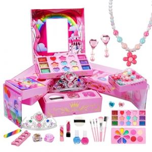 Faire semblant de jouer au maquillage des filles - Girls Kids Makeup Set - Situation de jeu de jeu Fake Fake Fake Makeup pour petites filles - Princess Play Toys Toys Girls Real Makeup Set pour les (baortms, neuf)