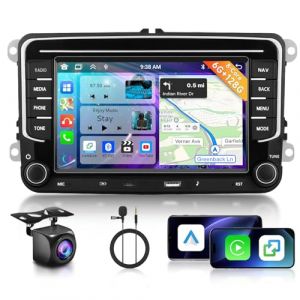 6G+128G,8 c&oelig;urs Podofo 7" Autoradio Bluetooth pour VW Golf 5/6 Polo Passat Skoda Touran Tiguan Seat,Carplay Android Auto,WiFi GPS Navigation RDS/FM DSP,Android 15 Radio 2 DIN avec cam&eacute;ra de recul AHD (Podofo electronic, neuf)