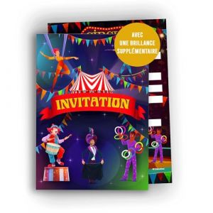 Edition Colibri &ndash; Cartes d&rsquo;invitation anniversaire cirque enfant, Lot de 10 invitations &agrave; remplir, A6, F&ecirc;te gar&ccedil;on et fille, Cartes color&eacute;es et amusantes (Edition Colibri, neuf)