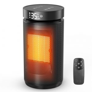 Chauffage d'appoint,1500W Radiateur Electrique Soufflant Economique avec Thermostat&T&eacute;l&eacute;commande,4 Modes Radiateur Soufflant Salle de Bain,Minuterie 1-12H,70&deg;Oscillation,Chauffage Soufflant Silencieux (CHANCHANLIU, neuf)