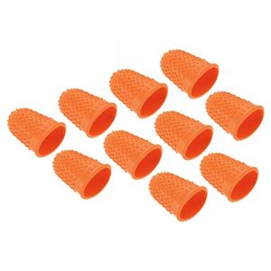 PATIKIL Protège Doigt Silicone pour Doigt Embouts de Doigts en Caoutchouc, 10 Pcs Protège-Doigts pour Le Pouce, Les Coussins de Protection, Le Comptage, la Couture, Orange Petite Taille (PATIKIL UK, neuf)