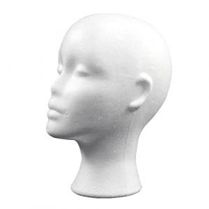 Oshhni Tête de mannequin en polystyrène pour femme, tête d'affichage de perruque en mousse (oshhnieu, neuf)