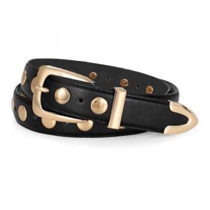 MILAKOO Ceinture en Cuir Punk Y2K Hip Hop &agrave; T&ecirc;te de Mort Grunge Noir R&eacute;glable pour Femme (Baiyu Jewelry, neuf)