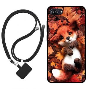 Sunrive Coque Compatible avec ASUS Zenfone 4 Max ZC520KL,TPU &Eacute;tui Housse Protecteur Souple Gel Mat Back Cover Mignon Motifs Antichoc Case(Le Renard Feuille d'&eacute;rable)+1x Universelle Dragonne (sunrive, neuf)