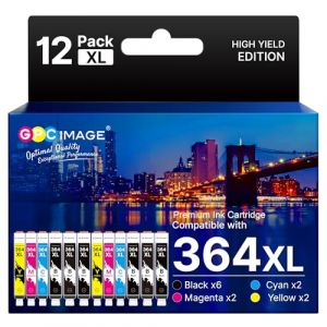 GPC Image 364 XL Cartouches d'encre Compatible pour HP 364XL Cartouche pour HP Photosmart 5510 5512 5515 5520 6510 6520 B110a B109a 7510 Deskjet 3070A 3520 Officejet 4620 4622 (12-Pack) (CHARALAMBOUSFELLOUMAM, neuf)