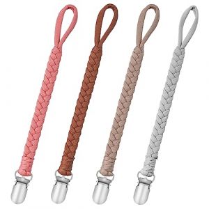 CLDY Chaîne de Sucette Bébé en Coton avec, avec 4 Pcs Adaptateur de Sucette Convient aux Sucettes Jouets de Dentition Pour filles et garçons pour Bébé Essentiels, Garde la Tétine Propre (DaMaiTech, neuf)