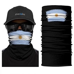 ShopINess Cache-Cou/Foulard Multifonctions Unisexe Style Drapeau Coupe du Monde de Football (Argentine) (ShopINess, neuf)