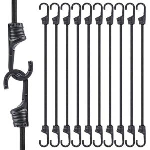 KINDPMA Tendeurs Elastique avec Crochets,Tendeur Elastique pour b&acirc;ches Diff&eacute;rentes Tailles, 10 pi&egrave;ces Sandow Elastique pour tarps v&eacute;los Motos Chargement de Voiture, (60CM) (KINDAKEU, neuf)