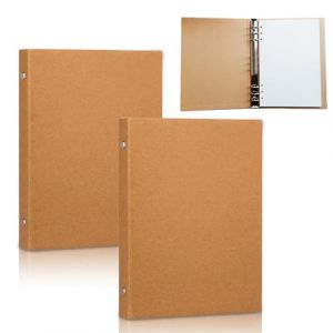Classeur A5 en Papier Kraft: HOMURY 2 Pièces Classeur A5, Classeurs à Anneaux Kraft avec 6 Anneaux pour L'ajout D'une Couverture de Dépliant Papier de Scrapbooking Feuilles en Vrac (Huiangeu, neuf)