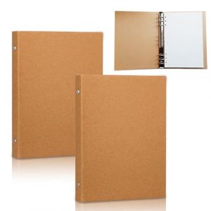 Classeur A5 en Papier Kraft: HOMURY 2 Pièces Classeur A5, Classeurs à Anneaux Kraft avec 6 Anneaux pour L'ajout D'une Couverture de Dépliant Papier de Scrapbooking Feuilles en Vrac (BEGUANGFR, neuf)