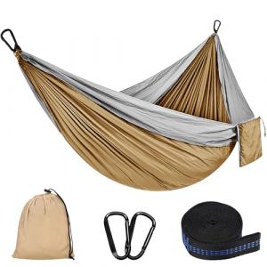Hamac d'extérieur de Camping, 300 kg Capacité de Charge,(300 x 200 cm) Nylon Parachute Respirant,Portable Hamac 2 Places pour Le Jardin, Balcon, Patio, la Plage, Randonnée (GIRGIS KIROLOS, neuf)