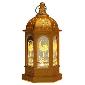 Hekasvm D&eacute;corations Du Ramadan Lanterne Led Du Ramadan Veilleuse LED Suspendue Du Ramadan Lanterne Marocaine En Verre Deco Int&eacute;rieur Du Ramadan Pour Eid Al-Fitr Musulman Murabak F&ecirc;te Arabe F&ecirc;tes (A) (Hekasvm-EU, neuf)
