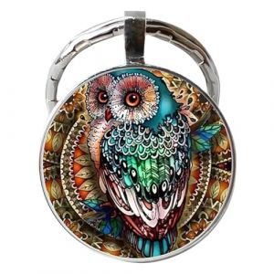 Porte-cl&eacute;s chouette | Porte-cl&eacute;s avec motifs hiboux | Charme de sac d&eacute;coratif et accessoire de cl&eacute; de voiture | Pendentif &eacute;l&eacute;gant pour sacs &agrave; dos et porte-monnaie - Amoureux de hiboux (wekasd, neuf)